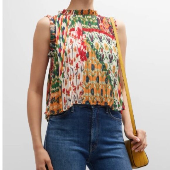 Carolina K Designer Colorful Women's Sleeveless Blouse - Picture 2 of 11